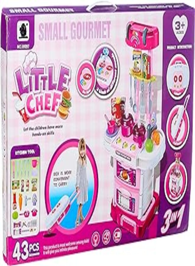 Smartcraft Small Gourmet Little Chef Playset, Chef Toy Gourmet Kitchen Playset