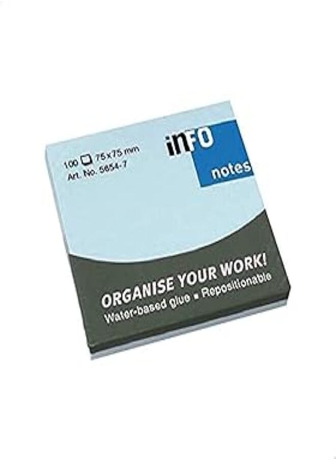Info Info Sticky Notes 5654-72, 75x75 mm, 100 Sheets, Blue 