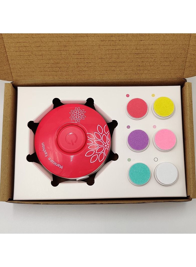 مجموعة مانيكير كهربائية لتشذيب أظافر الأطفال حديثي الولادة أو الكبار (أحمر) - Image 3