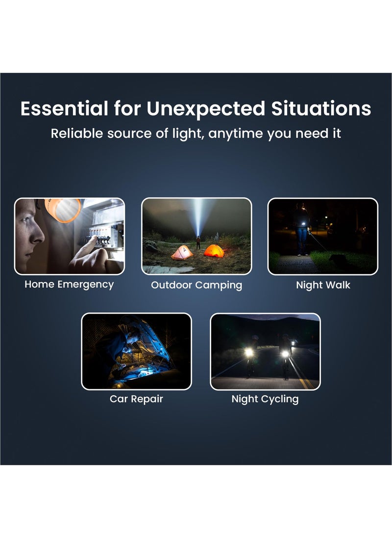 Portronics Portronics Eco Glow LED Torch Light with USB Rechargeable Battery DualBrightness Levels SOS Emergency Light Mode Long Distance Flashlight for Home Outdoor Camping Travel Orange  - Image 5