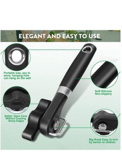 SYOSI Can Opener Kitchen Safety for Restaurant No Sharp Edges Arthritis Camping Can Open tool Side Cut Manuel Hand Held Smooth Edge Ergonomic  - Image 4
