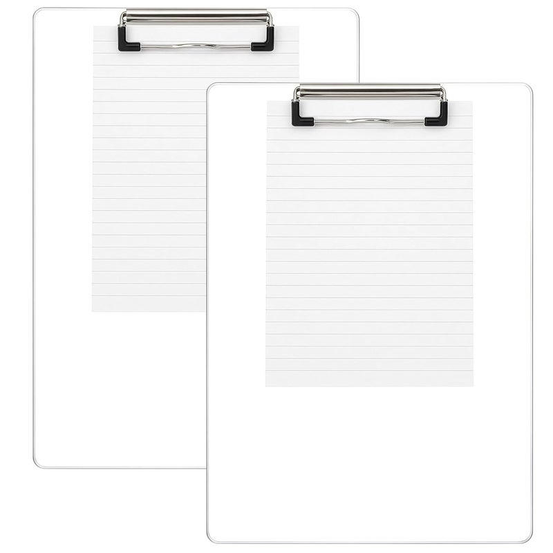 Skrill Premium Acrylic A4 Size Examination Writing Pad, Paper Clipboard,Writing Pad, Exam Board, Clear Transparent -Pack of 2 - Image 1