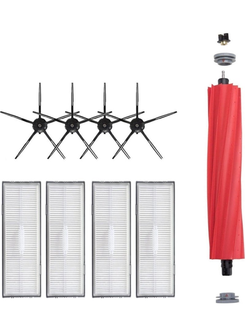 robotyedek Roborock S7 Maxv, S7 Maxv Ultra Compatible Spare Mop-Free Brush Hepa Filter Set - 9 Pieces 