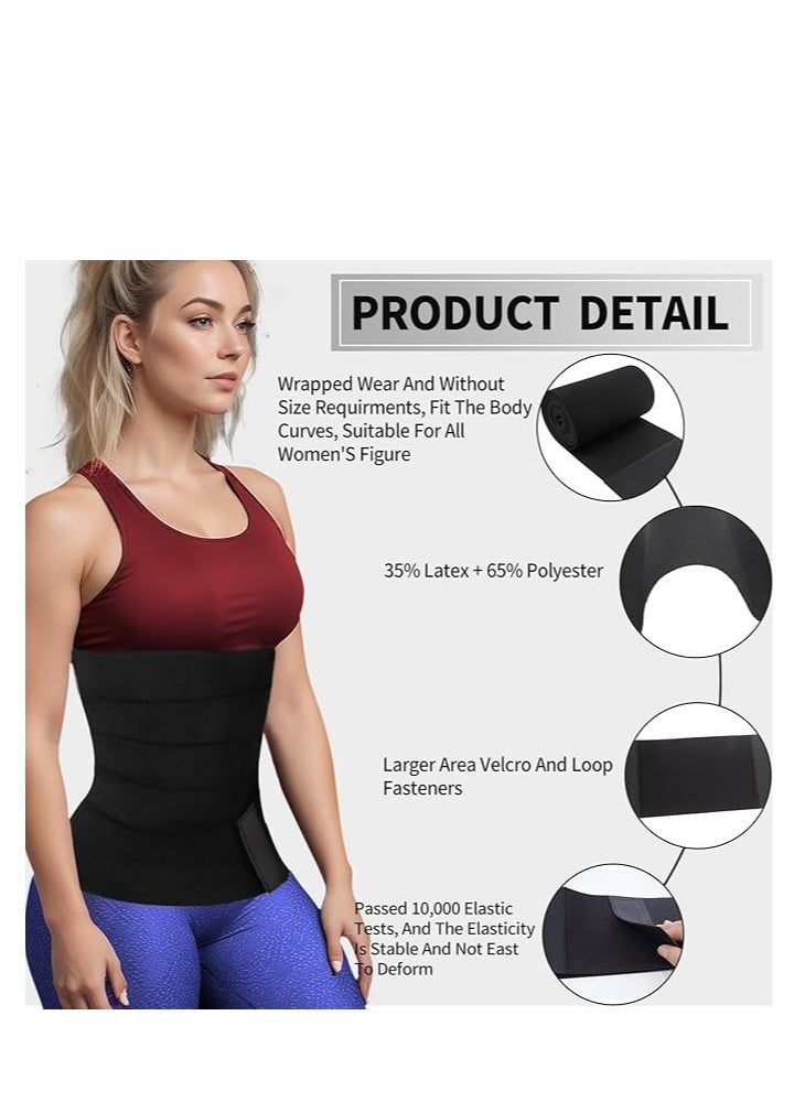 Generic 5M Waist Trainer for Women Lower Belly Fat, Slimming Tummy Wrap Belt Adjustable Comfortable Back Braces for Lower Back Pain Relief Abdominal Body Slimming Belt For Flat Tummy Belly Slimming Belt Sweat Band  - Image 2