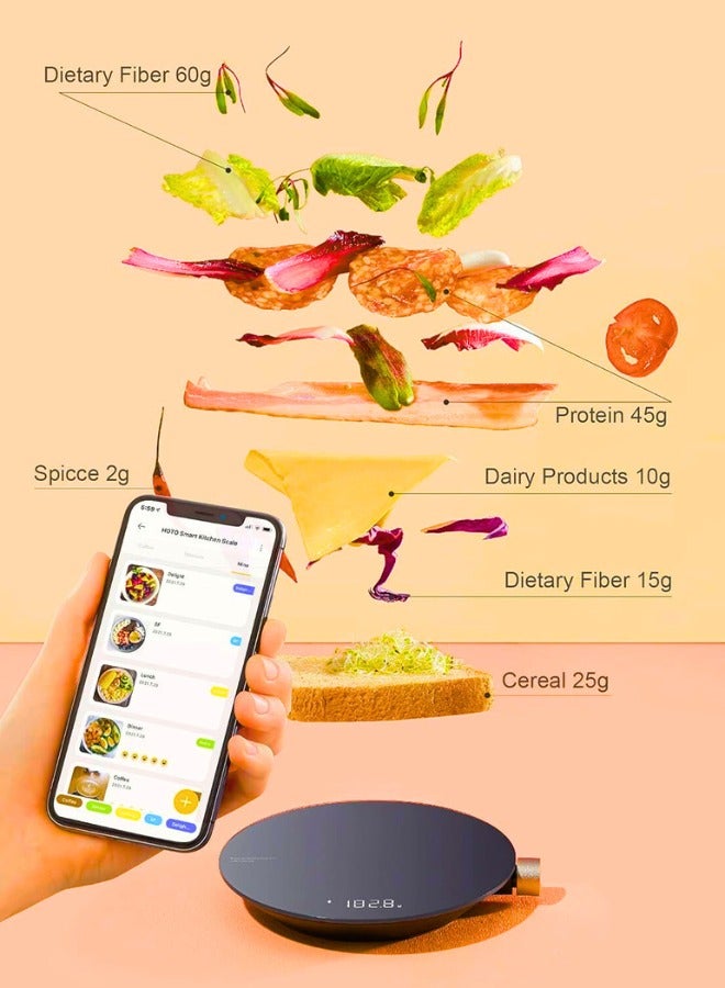 Chase Up Smart Food Scale, Kitchen Scale, Food Scales Digital Weight Grams and Oz, Coffee Scale, Kitchen Scale with 0.1g High Precise Sensor, Measures in 4 Units (g/ml/oz/lb: oz)，Batteries Not Included - Image 3