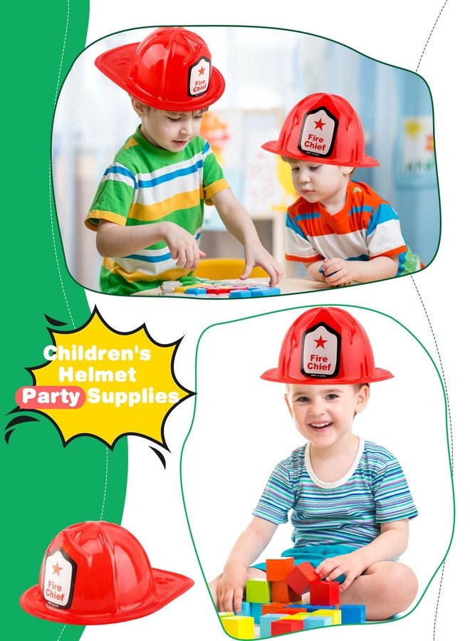 Restroma 60 Pack Children Firefighter Hat Bulk Fire Chief Helmet Plastic Fireman Costume Hat for Kids Fireman Cosplay Hero Theme Party Dress Up (Color Style 1) - Image 4
