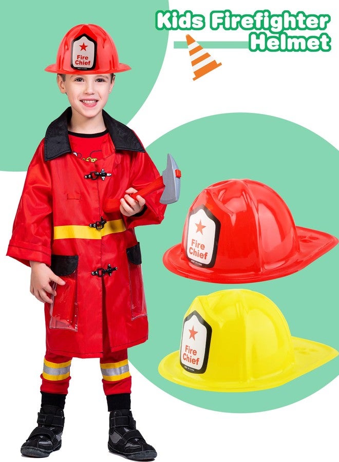 Restroma 60 Pack Children Firefighter Hat Bulk Fire Chief Helmet Plastic Fireman Costume Hat for Kids Fireman Cosplay Hero Theme Party Dress Up (Color Style 1) - Image 3