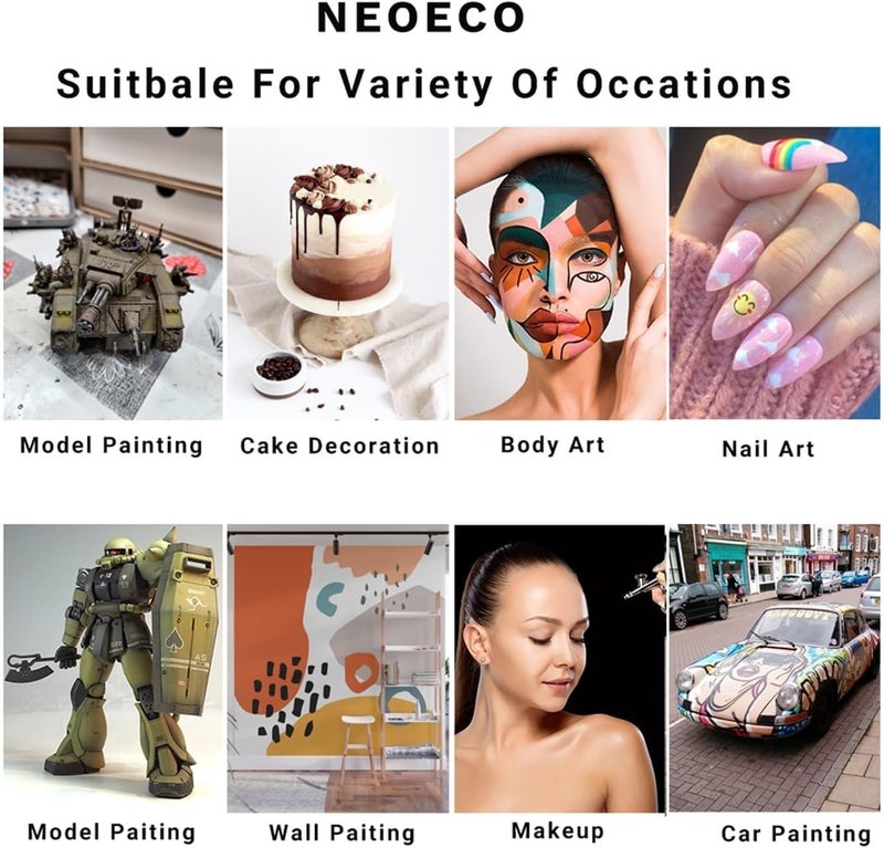 COSLUXE Air brush Set Professional Facial Makeup Airbrush Gun Kit USB Rechargeable Air Brush Pen for Makeup Skin SPA Art Nail Painting Tattoo Manicure Cakes DIY with 3 Capacity Cups - Image 3