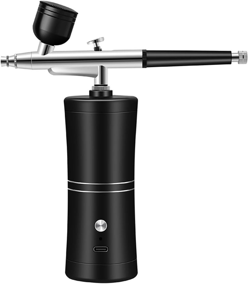 COSLUXE Air brush Set Professional Facial Makeup Airbrush Gun Kit USB Rechargeable Air Brush Pen for Makeup Skin SPA Art Nail Painting Tattoo Manicure Cakes DIY with 3 Capacity Cups - Image 1