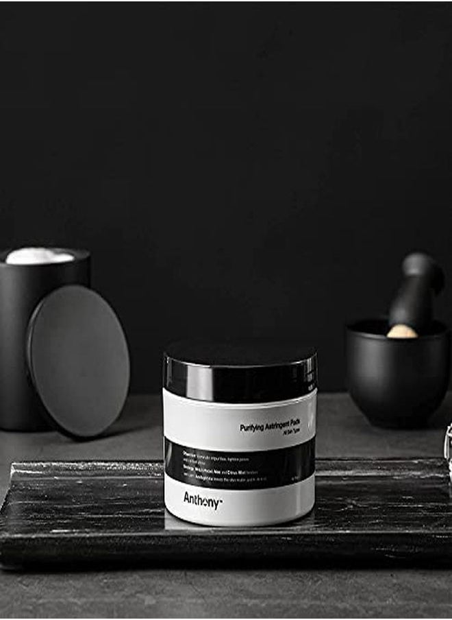 Anthony وسادات تنظيف المسام من Witch Hazel: 60 قطعة، عبوتان، من وسادات تنظيف قابضة منقية، من الصبار والنعناع الحمضي، تزيل الشوائب وتقلل من المسام وتتحكم في اللمعان  - Image 2