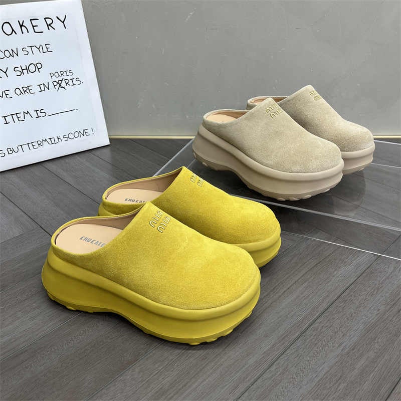 Thick-Soled Closed-Toe Mules For Women, 2025 Spring New Retro Versatile Slip-On Non-Slip Birkenstock Style Trendy Shoes - Image 2