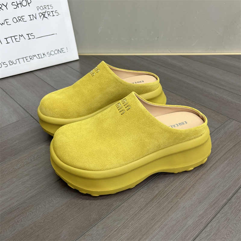 Thick-Soled Closed-Toe Mules For Women, 2025 Spring New Retro Versatile Slip-On Non-Slip Birkenstock Style Trendy Shoes - Image 3