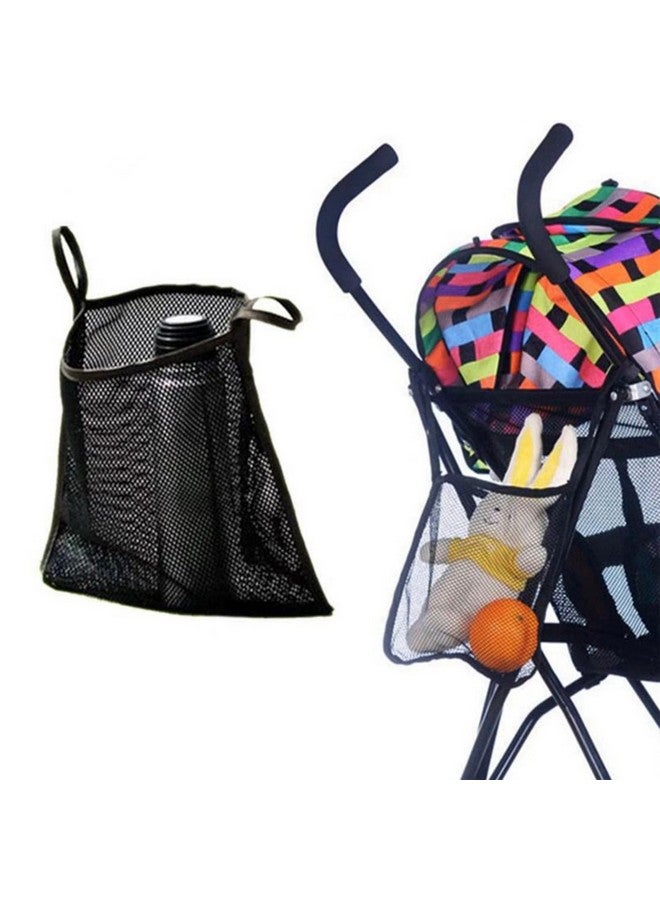 UtySty 3 Pack Stroller Sling Mesh Bag Back Hanging Extra Storage Organizer Handle Bar Attachment Net Pouch for Kids Wagon Pushchair Pram Car Seat Umbrella Water Bottle Diaper Bag Phone Snacks - Image 4