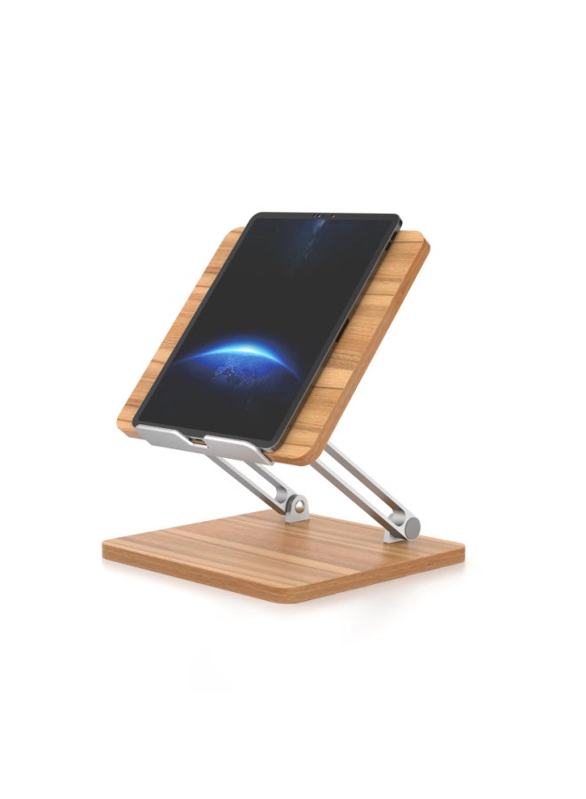 Beauenty Foldable Wooden Stand with Adjustable Height for Laptop, Tablet  Phone – Comfortable Design, Fits Up to 13-Inch Devices - Image 2
