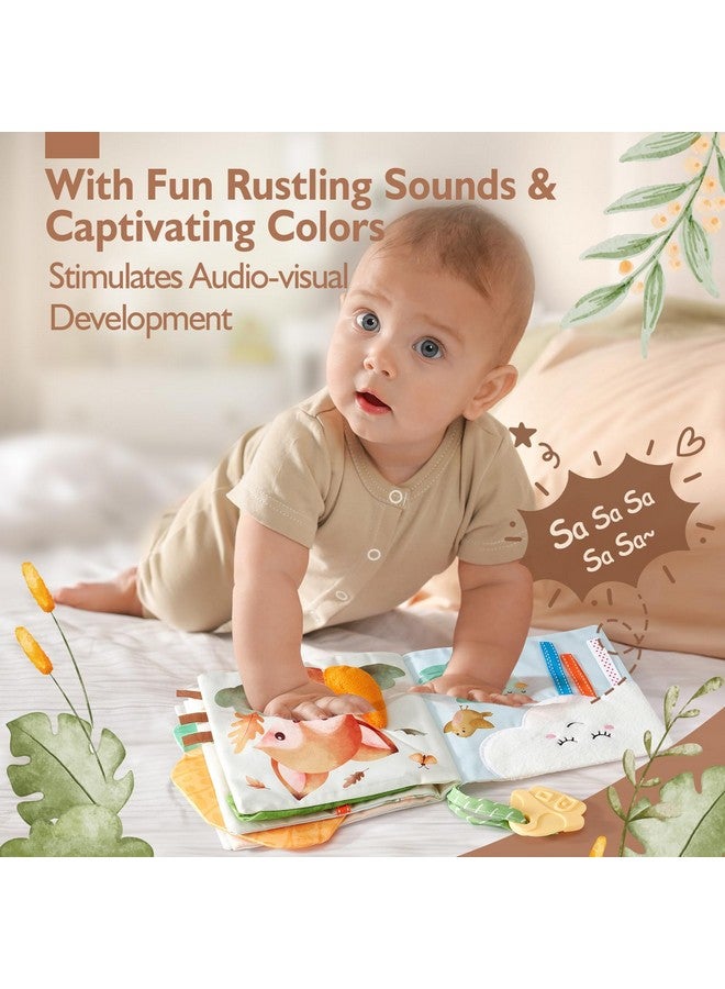 هاهالاند ألعاب أطفال من عمر 0 إلى 6 أشهر، كتب أطفال من قطعتين، ألعاب أطفال من عمر 6 إلى 12 شهرًا - ناعمة، مجعدة، تصدر صريرًا، حسية، ألعاب وقت النوم على البطن - هدايا عيد الميلاد للأطفال - Image 3