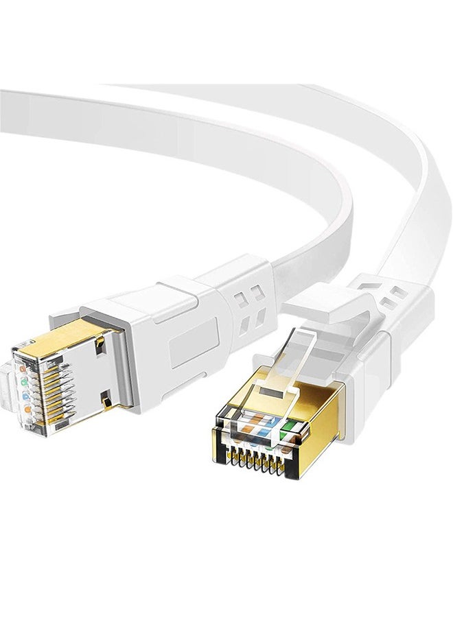 X-level Ethernet Cable,Cat8 1M High Speed Outdoor and Indoor Cat8 LAN Network Cable 40Gbps,2000Mhz with Gold Plated RJ45 Connector, Weatherproof S/FTP UV Resistant for Router/Gaming/Modem White  - Image 1