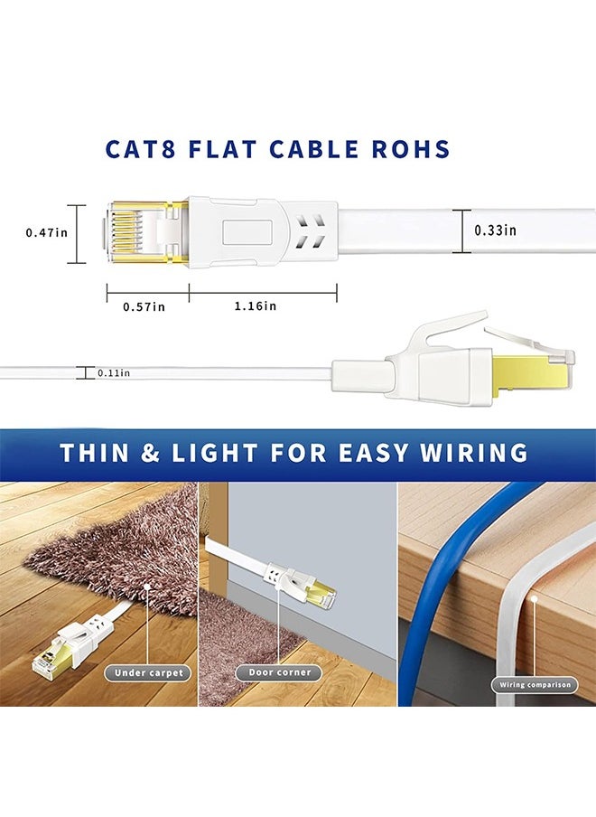 كابل إيثرنت، كابل شبكة LAN Cat8 خارجي وداخلي عالي السرعة 1 متر Cat8 40 جيجابت في الثانية، 2000 ميجا هرتز مع موصل RJ45 مطلي بالذهب - pzsku/ZA7E9A504352D35CF2B3FZ/45/_/1733108270/9050c291-eb25-4b19-8cb2-ffea72f24d88