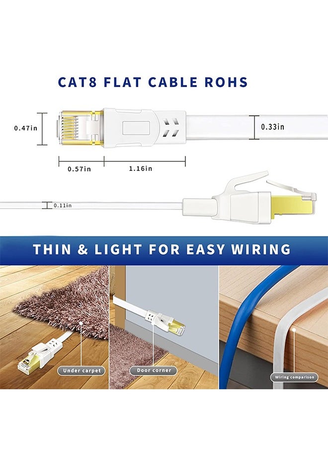 X-level Ethernet Cable,Cat8 1M High Speed Outdoor and Indoor Cat8 LAN Network Cable 40Gbps,2000Mhz with Gold Plated RJ45 Connector, Weatherproof S/FTP UV Resistant for Router/Gaming/Modem White  - Image 3