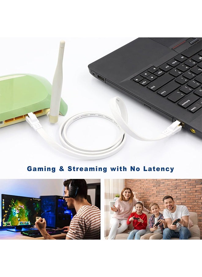 Ethernet Cable,Cat8 1M High Speed Outdoor and Indoor Cat8 LAN Network Cable 40Gbps,2000Mhz with Gold Plated RJ45 Connector, Weatherproof S/FTP UV Resistant for Router/Gaming/Modem White