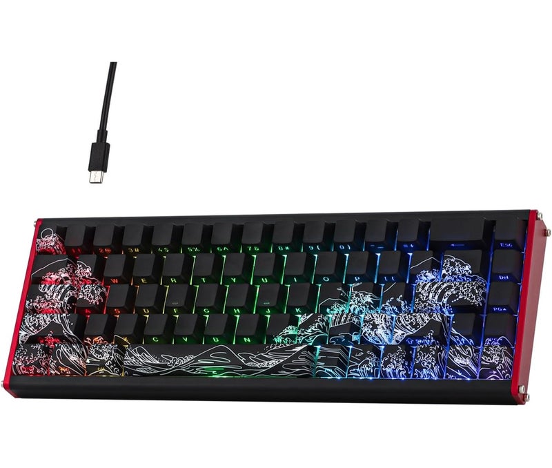 A-jazz AJAZZ ALUX68 Premium Aluminum Rapid Trigger Gaming Keyboard with Magnetic Switch, Wired Hall Effect Keyboard with 8K Polling Rate, 0.125ms Latency, RGB Backlight (Black Side-Printed, ALUX68) - Image 1