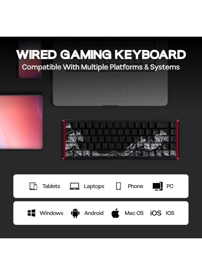 A-jazz AJAZZ ALUX68 Premium Aluminum Rapid Trigger Gaming Keyboard with Magnetic Switch, Wired Hall Effect Keyboard with 8K Polling Rate, 0.125ms Latency, RGB Backlight (Black Side-Printed, ALUX68) - Image 5