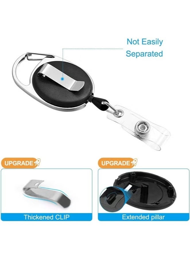 2 Pack ID Badge Holder with Clip Badge Reels Retractable Id Card Vertical Lanyard Holder - Image 2