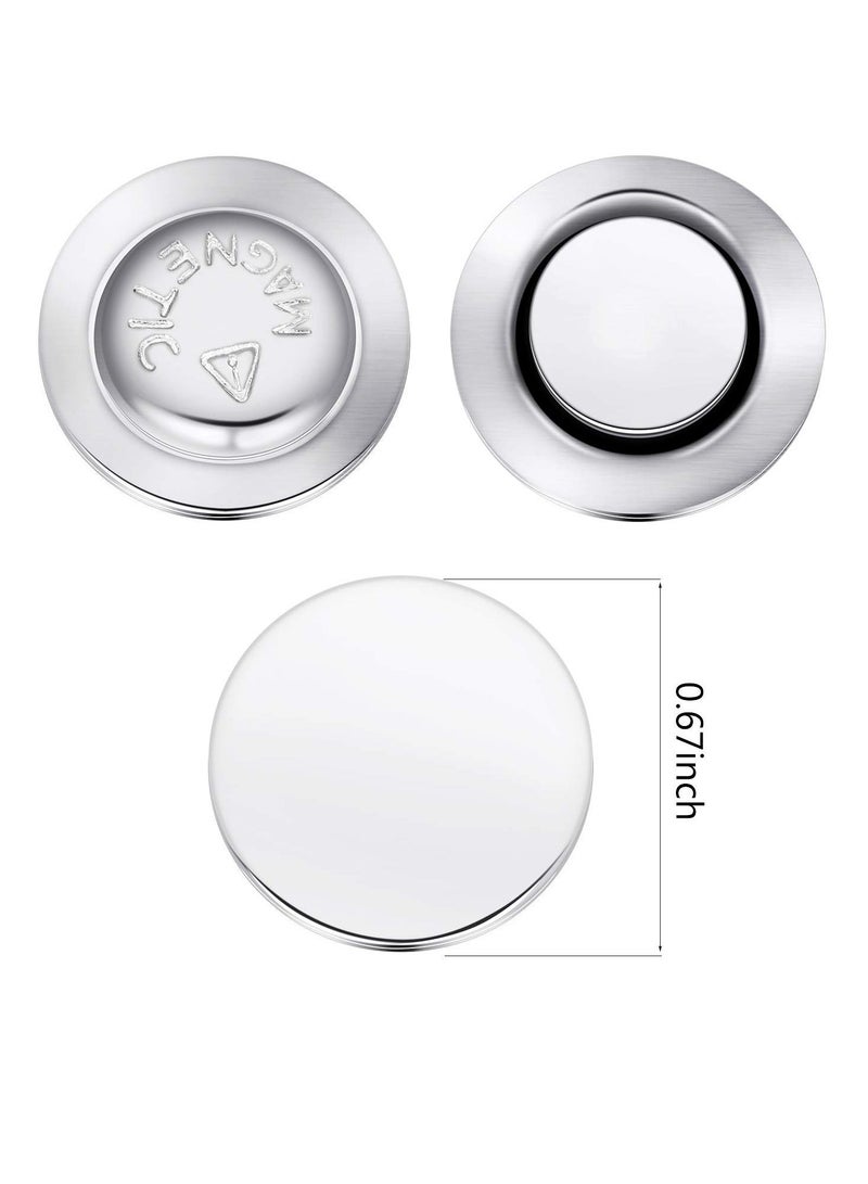 Generic Magnetic Name Badge Holders - 50 Pcs Round Name Badge Magnets - Adhesive Name Tag Holders - ID Badge Holders Magnet Tags with Adhesive Sides (Sliver) - Image 3