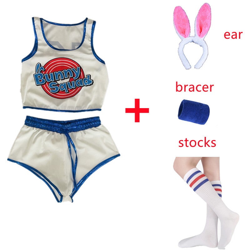 Halloween Basketball Tank  Shorts Set for Women Tops, pants, wristbands, ears and socks