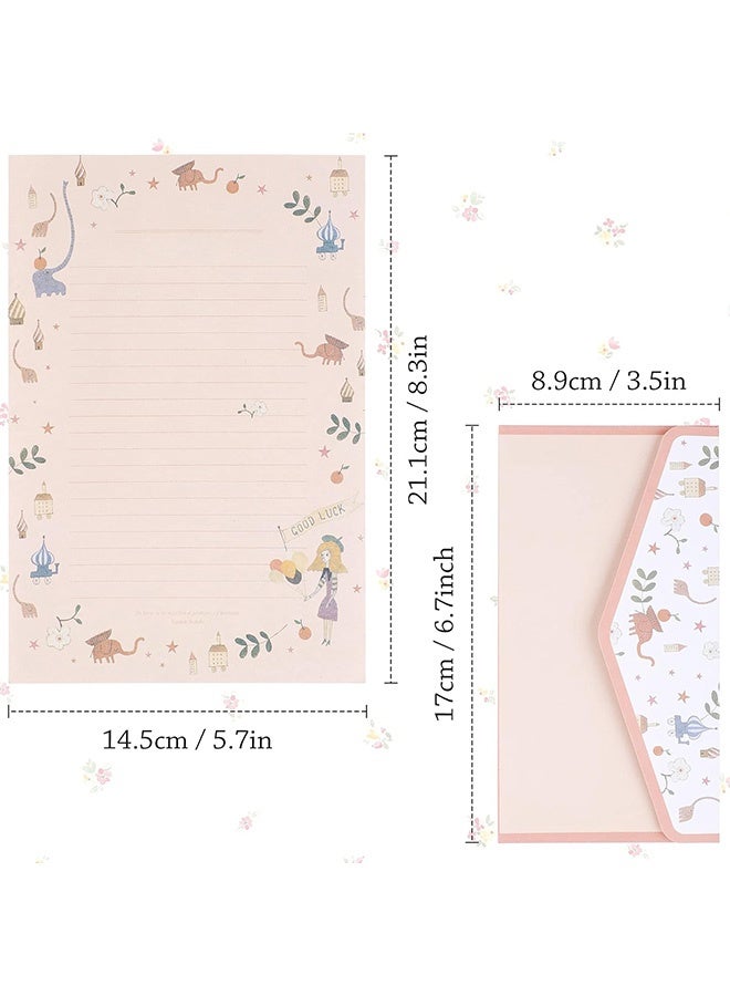 إم إكس إن مجموعة 27 قطعة من ورق الكتابة الثابت مع الأظرف - كتابة حروف زهرية عتيقة لطيفة وأظرف ورقية قرطاسية (18 ورقة مع 9 أظرف) - Image 2