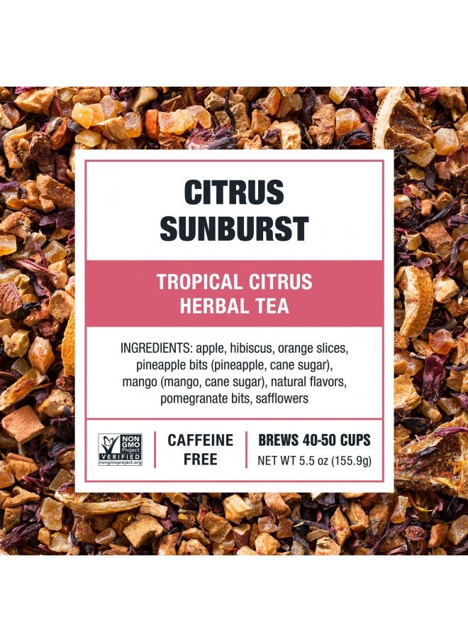 Tiesta Tea - Citrus Sunburst, Loose Leaf Tropical Citrus Herbal Tea, Non-Caffeinated, Hot And Iced Tea, 5.5 Oz Tin - 50 Cups, Natural, Flavored, Hot And Iced Tea, Herbal Hibiscus Tea Loose Leaf