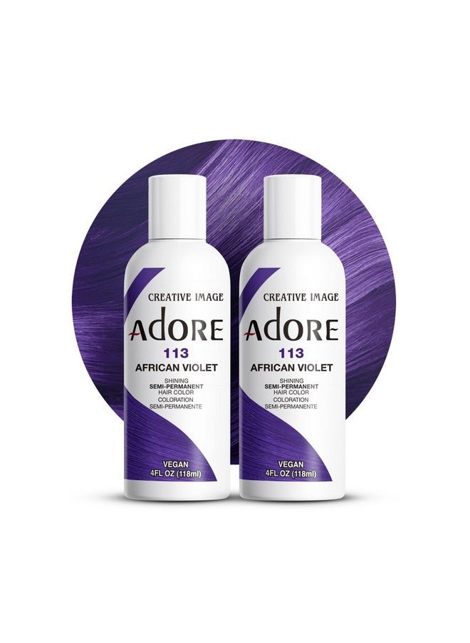 Adore Semi Permanent Hair Color Vegan And Crueltyfree Hair Dye 4 Fl Oz 113 African Violet (Pack Of 2)  - Image 2