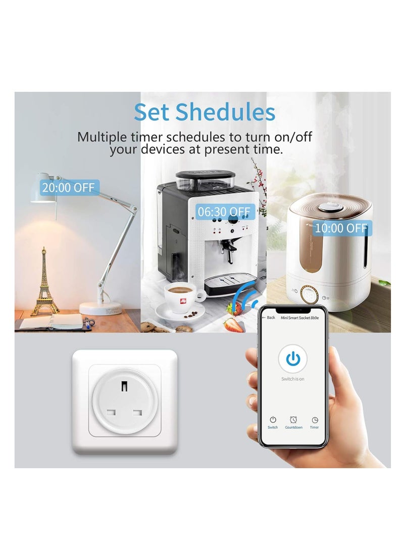 رايتشر قابس واي فاي ذكي، مقبس توصيل ذكي 16 أمبير متوافق، مع وظيفة مؤقت إحصاءات الكهرباء، مع جهاز تحكم عن بعد وصوت، لا يتطلب محورًا - Image 3
