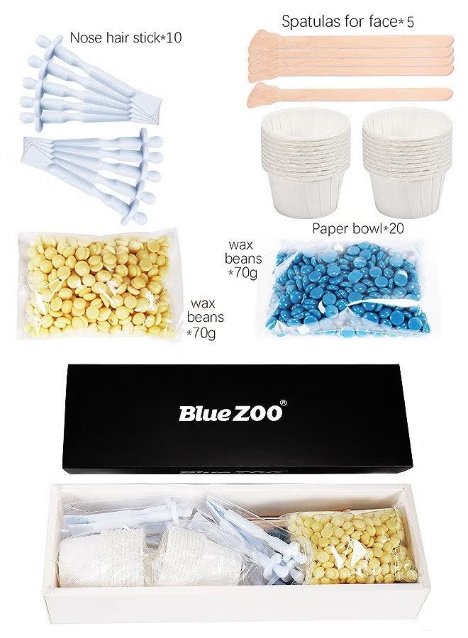 Blue zoo Nose Wax Kit, Nose Ear Hair Instant Removal Kits, Multicolour Wax Beans Kit - Image 2