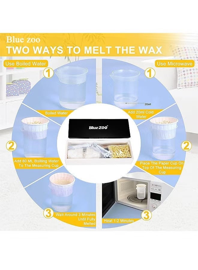 Blue zoo Nose Wax Kit, Nose Ear Hair Instant Removal Kits, Multicolour Wax Beans Kit - Image 5