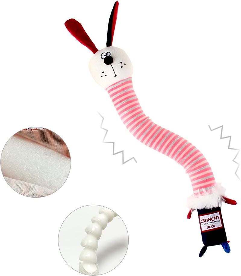 Crunchy Neck Plush Friendz Rabbit Dog Toy with Squeaker - Small Size - Image 5
