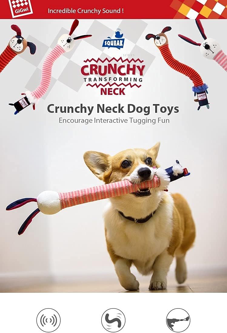 Crunchy Neck Plush Friendz Rabbit Dog Toy with Squeaker - Small Size - Image 2