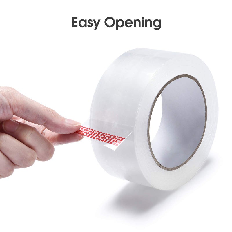 Pacific Mailer Clear Packing Tape, Packaging Tape for Shipping Packaging Moving Sealing, 3 Inch Wide, 2.0mil Thickness, 110 Yard Per Roll [Pack of 6 Rolls] - Image 4