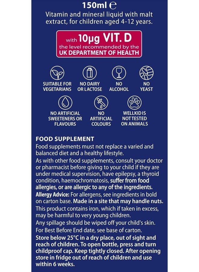 Wellkid by Vitabiotics Multi-Vitamin Liquid 150ml - Image 3