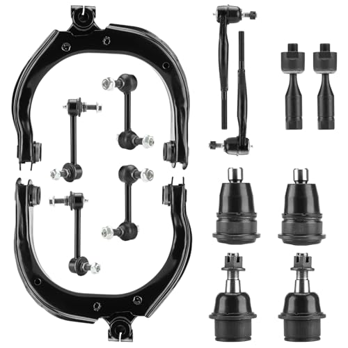 Autsurles Front Upper Control Arms with Ball Joint for Buick Rainier 04-07, Chevy SSR 03-06, GMC Envoy XL XUV, Isuzu Ascender 04-08, Saab 9-7X 05-09 Sway Bar Link + Tie Rod End Suspension Kit K640294 K640293 - Image 1