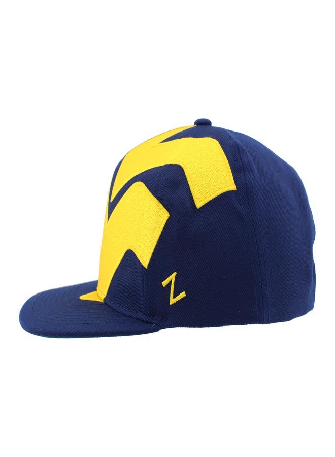 ZHATS West Virginia Mountaineers NCAA Officially Licensed Adjustable Snapback Hat Flat Bill Z11 Retro Over The Top Black - Image 4