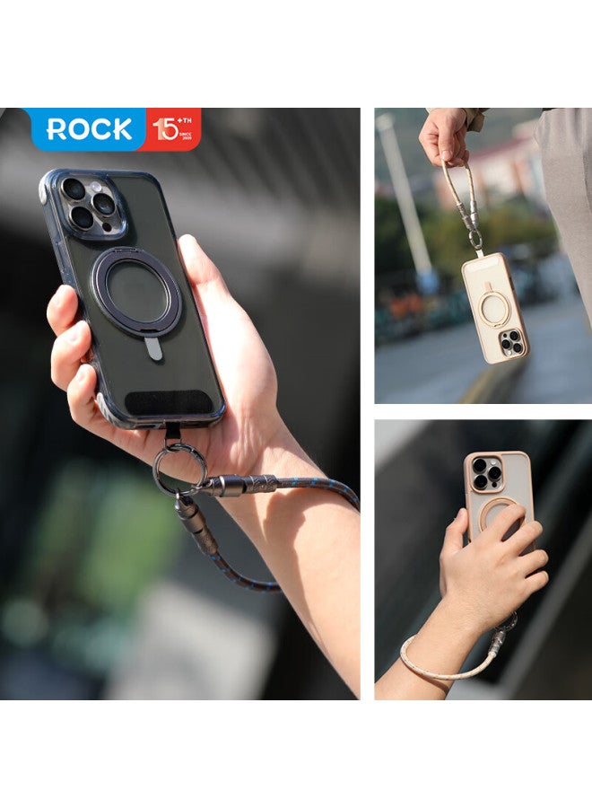 Rock Mobile Phone Hanging Rope Charging Cable Apple Data Cable Two-In-One Double Type-C 60W Fast Charge Iphone 16/15 Tablet Notebook Huawei Mate 70 Glory 30Cm White