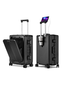 HOPHOP 20 Inches Travel Luggage Carry-on Lightweight Fashion trolley with Spinner Weels Suitcase with Open Laptop Compartment for Unisex Adults (Polycarbonate )  - Image 1