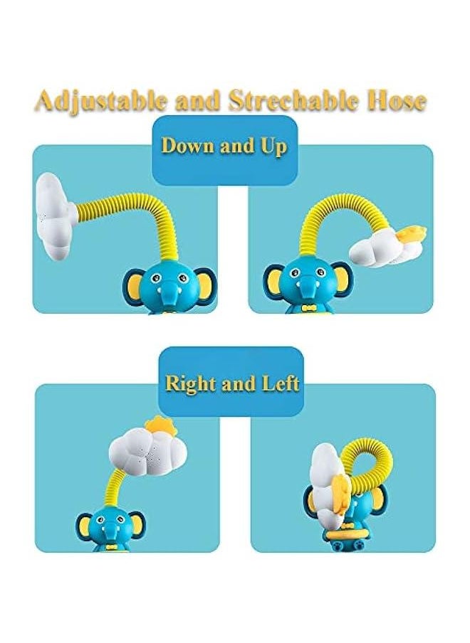 Generic - Bathtub Shower Head Toy, Elephant Electric Shower Sprinkler Toy for Kids Tub Shower Head Electric Water Pump Bath Toy Toddlers Hand Shower Sprinkler Bathtub Toy with 3 Suction Cups (Blue) - Image 1