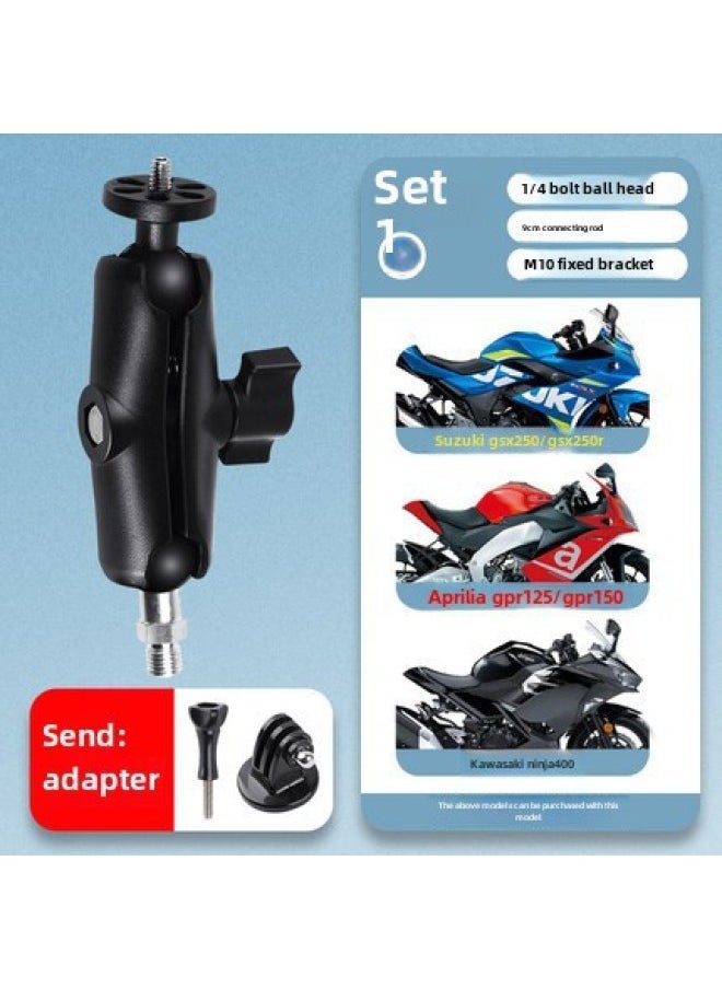 Motorcycle Mobile Phone Bracket Gopro12/10 Accessories Insta360X4 Panoramic Camera Shooting Bracket Navigation-Color:M10 Fixed Bracket (for GSX250/R Ninijia400) - Image 1