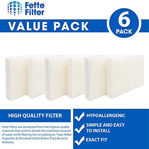 Fette Filter Humidifier Wick Replacement Filters Compatible with Vornado MD1-0002 for MD10002 MD10001 MD1-0001 EVAP1 EVAP3 Model 30/40/50 HU1-0021 Holmes HM250 HM405 HM406 HM725 Part # MD1-0002 MD1-0001 Pack of 6 - Image 2