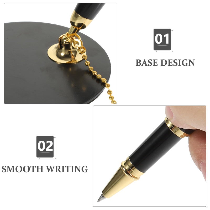 Multi Function Chain Signature Pen 0.5mm Black Ink For Office Hotel Guest Book - Image 4