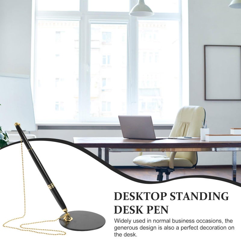 Multi Function Chain Signature Pen 0.5mm Black Ink For Office Hotel Guest Book - Image 5