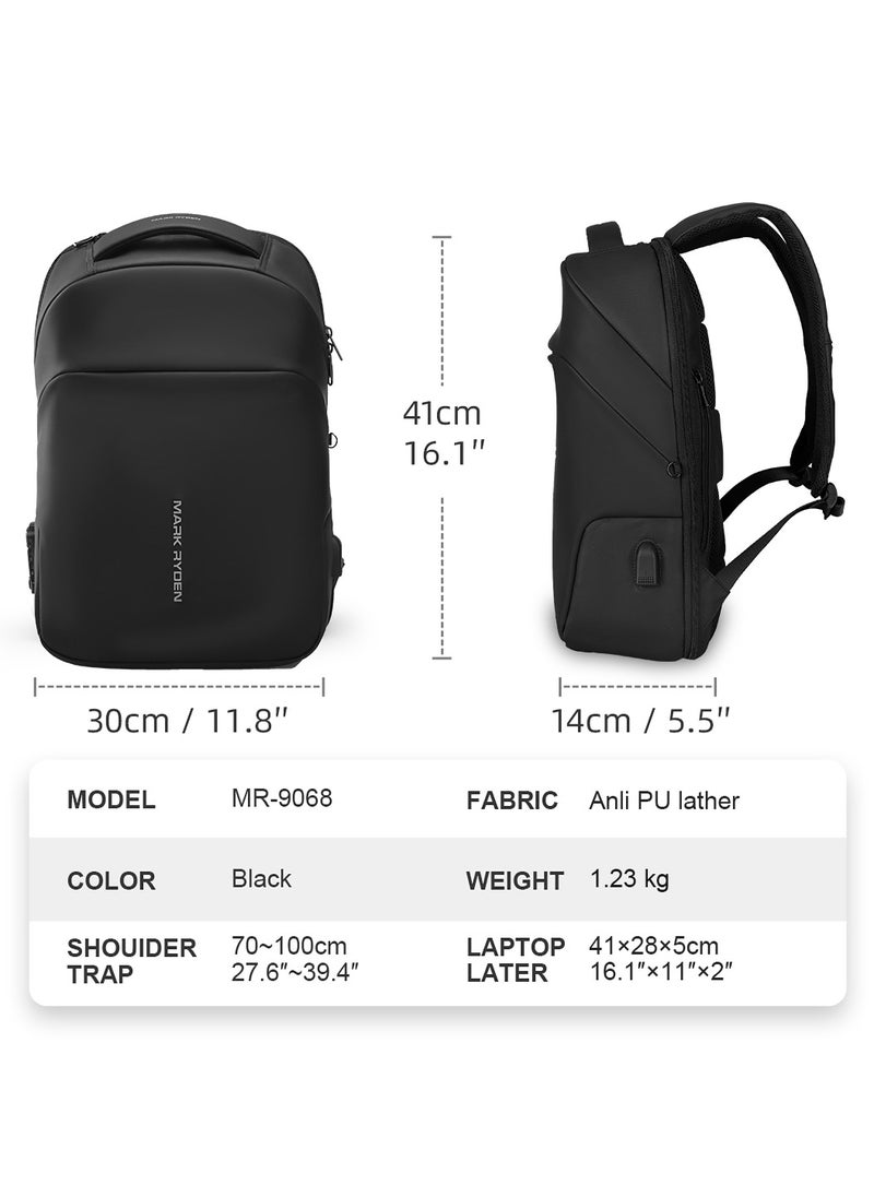 MARK RYDEN MARK RYDEN 9068YY Casual Anti-thief With TSA Lock Backpack With USB Port & Raincaot Pocket  - Image 5