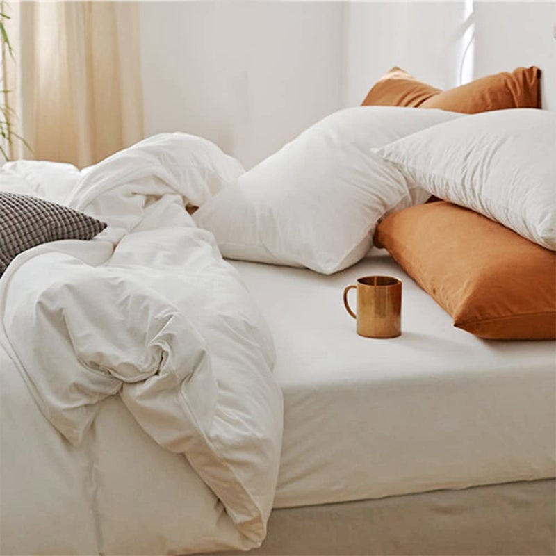 ETDIFFE White Queen Size Comforter 3 Piece Aesthetic Modern Bedding Set Soft Lightweight All Season Microfiber Down Alternative Bed Comforter with 2 Pillow Shams for Women Men