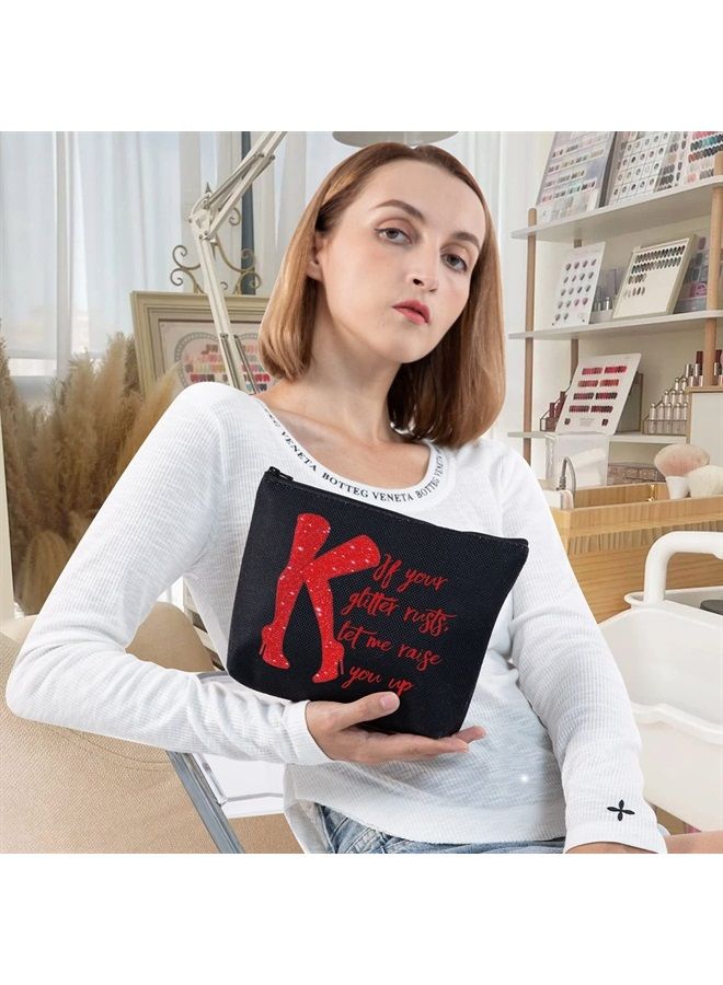 LEVLO Broadway Red Boots Cosmetic Make Up Bag Boots Queen Fans Gift If Your Glitter Rusts Let Me Raise You Up Make Up Zipper Pouch Bag For Women Girls (If Your Glitter Black) - Image 4